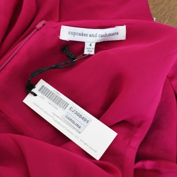 Cupcakes & Cashmere Magenta Slit Cocktail Dress - Picture 6 of 10